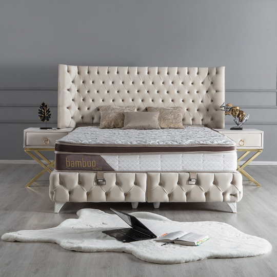 Modern Upholstered Bed with Storage, Helen