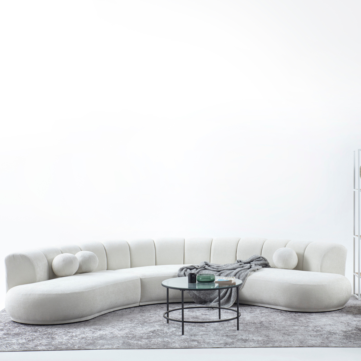 Modern Bouclé Corner Sofa, Loca