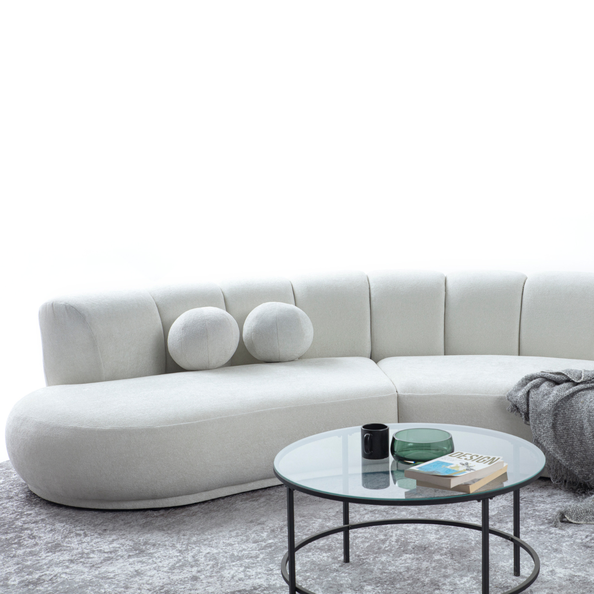 Modern Bouclé Corner Sofa, Loca