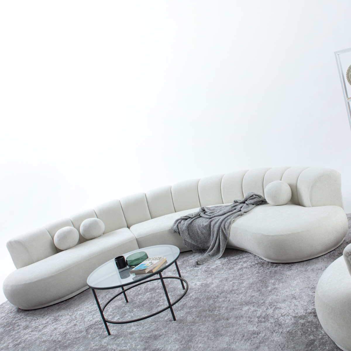 Modern Bouclé Corner Sofa, Loca