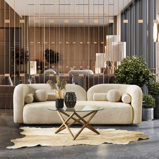 3-Seater Bouclé Sofa, Bodrum
