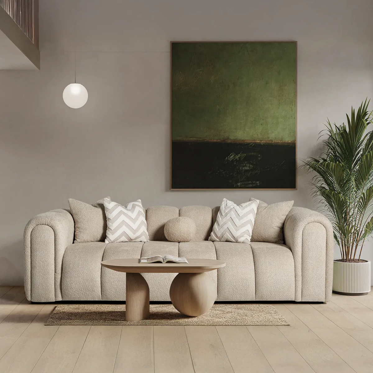 3-Seater Bouclé Sofa, London