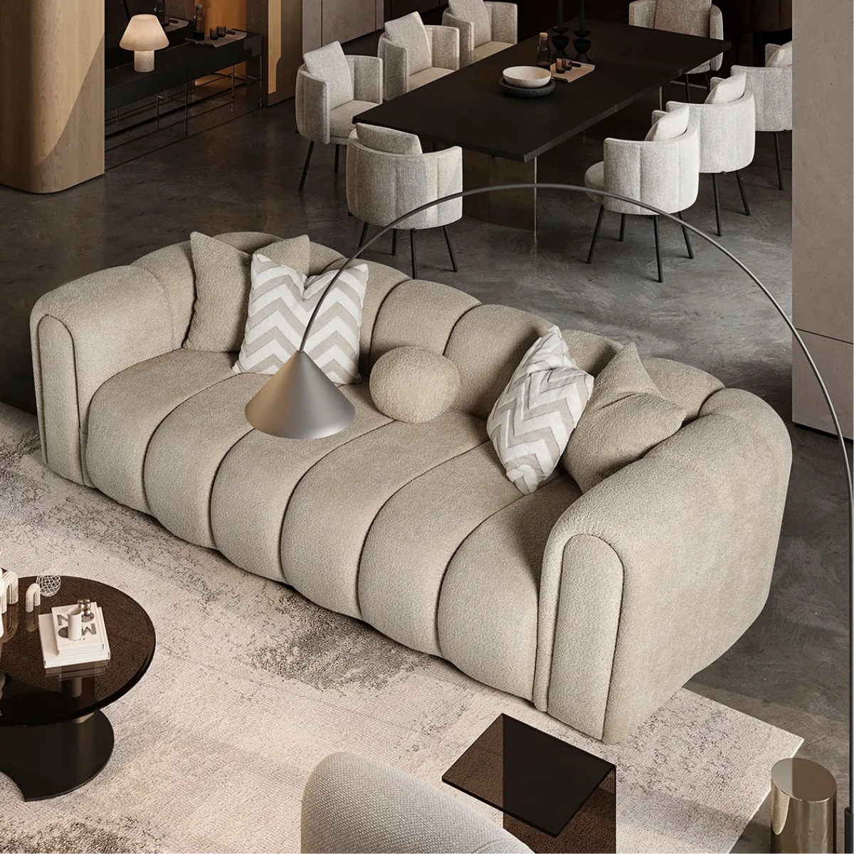 3-Seater Bouclé Sofa, London