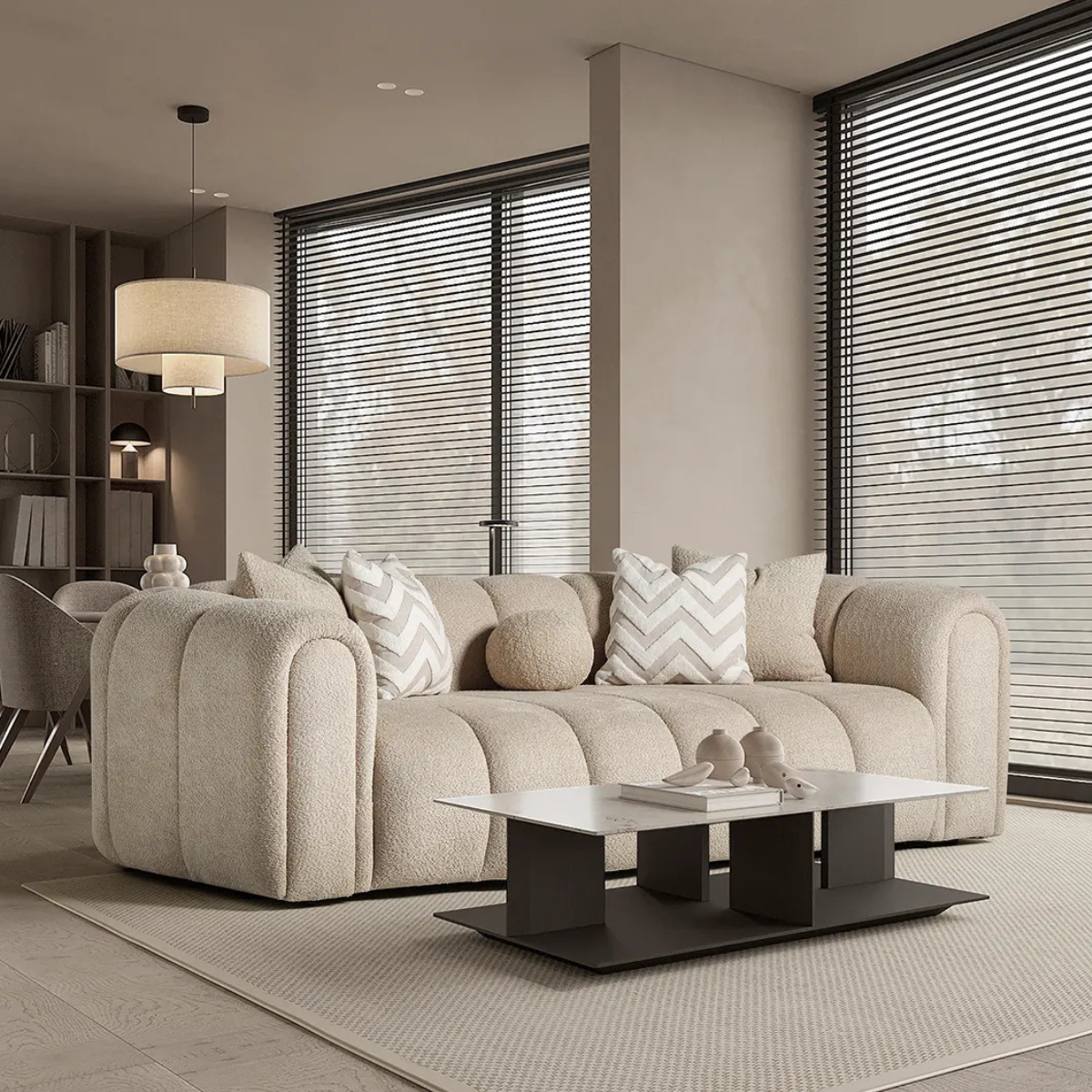 3-Seater Bouclé Sofa, London