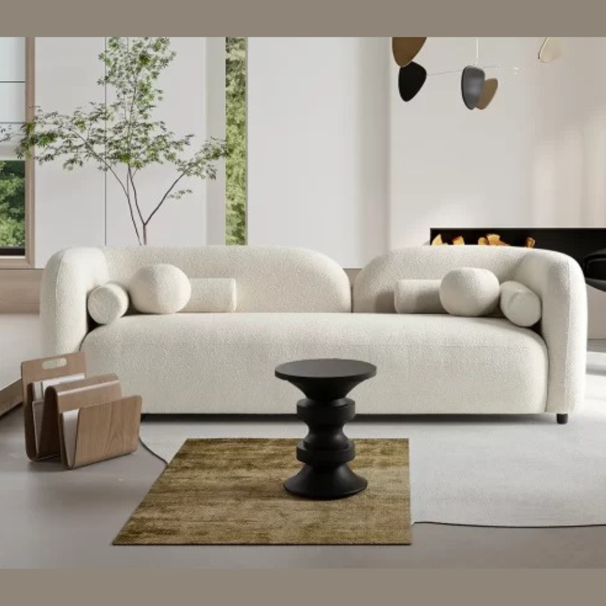 3-Seater Bouclé Sofa, Bodrum