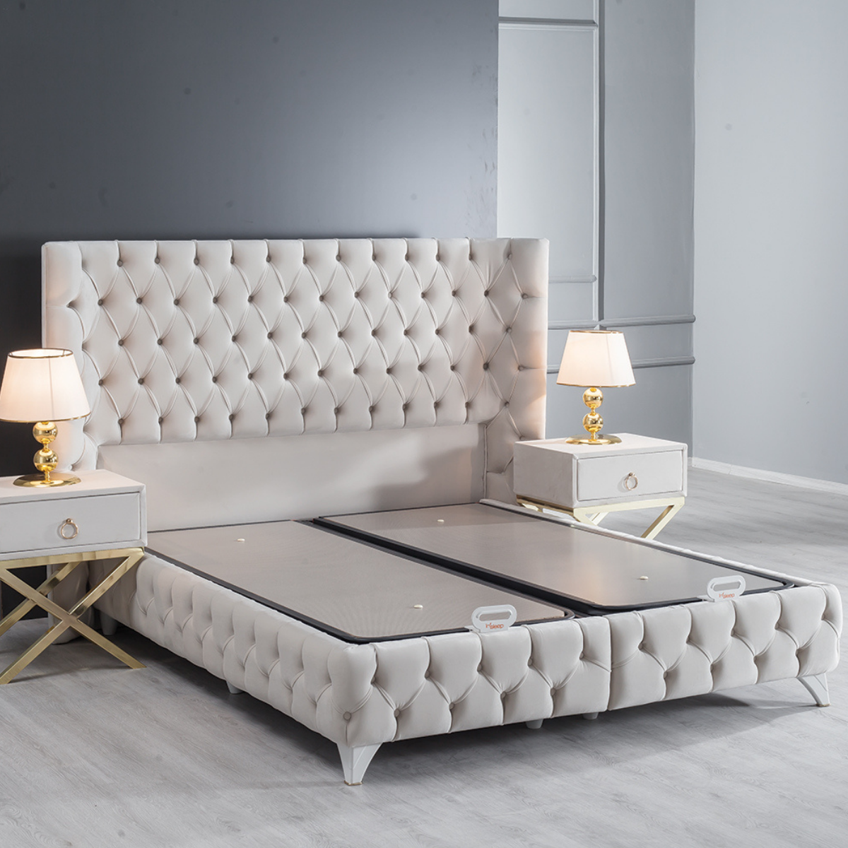 Modern Upholstered Bed with Storage, Helen