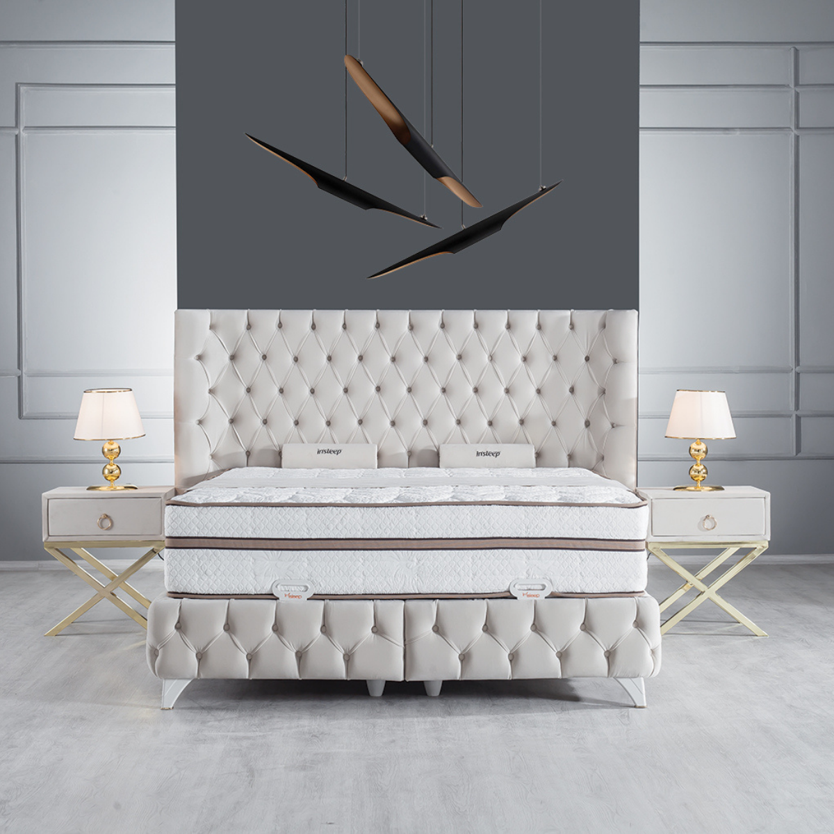 Modern Upholstered Bed with Storage, Helen