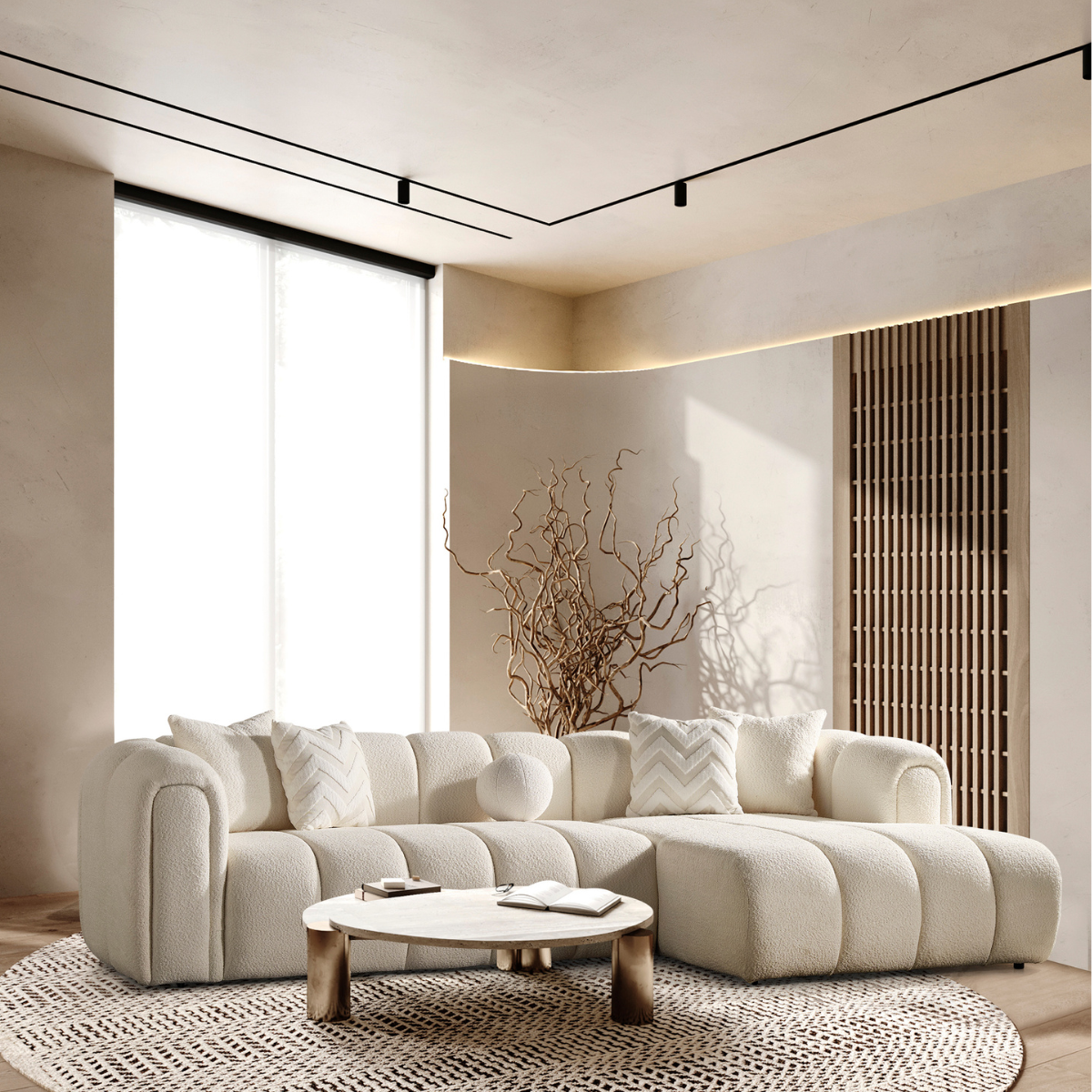 Modern Bouclé Corner Sofa, London