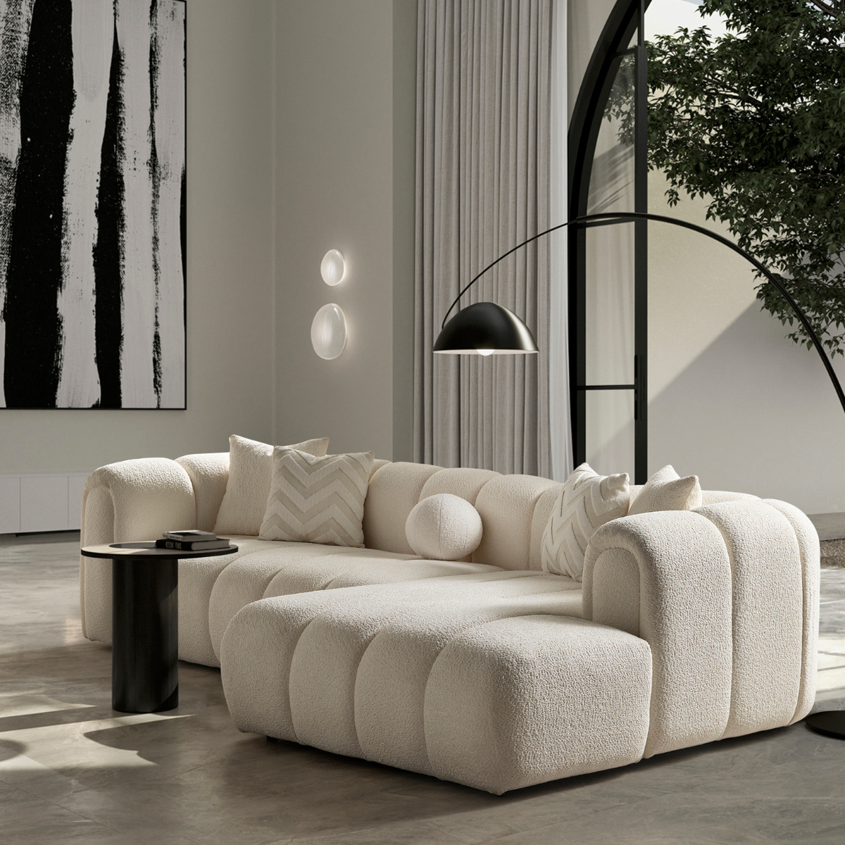 Modern Bouclé Corner Sofa, London