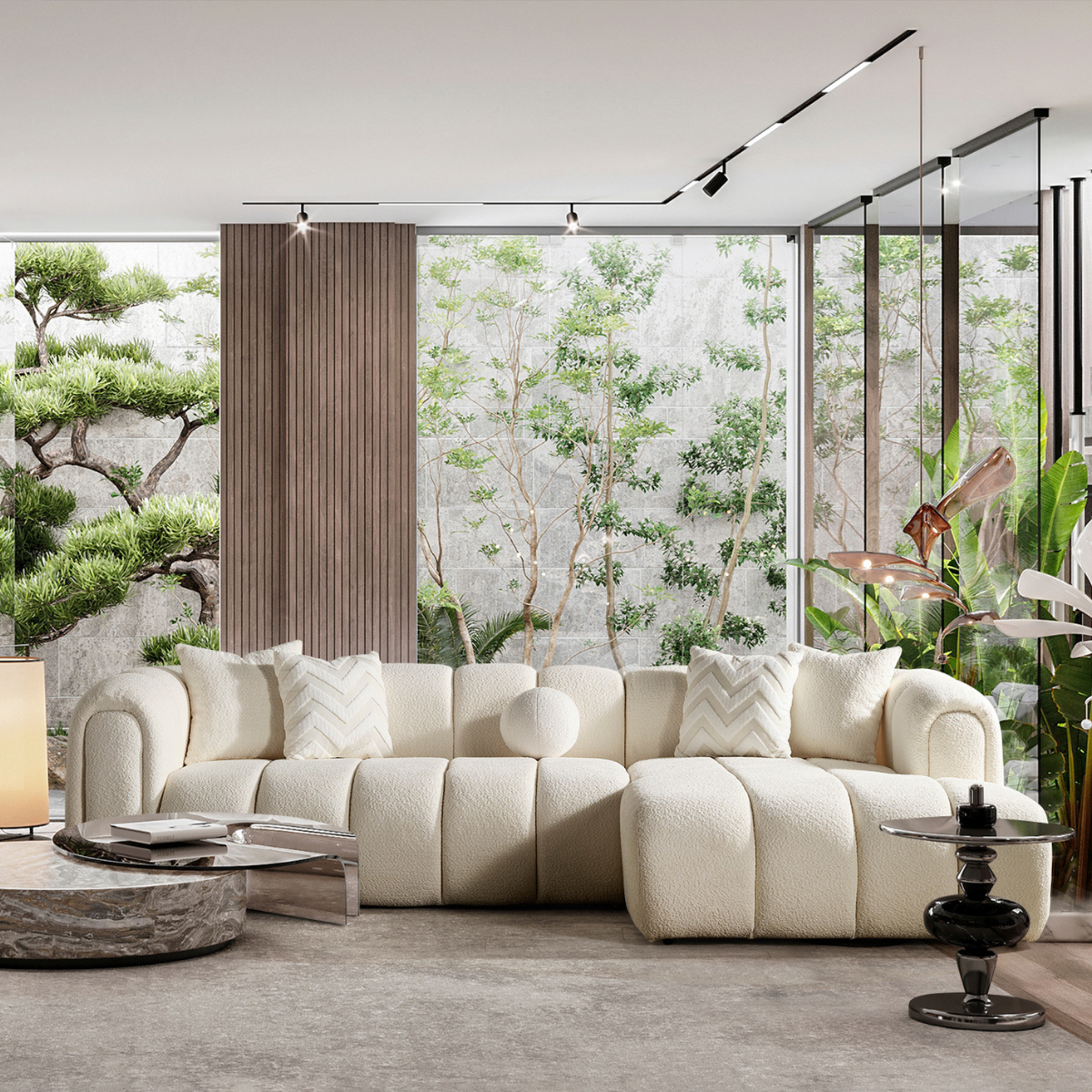Modern Bouclé Corner Sofa, London