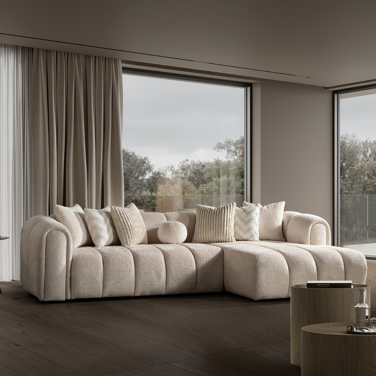 Modern Bouclé Corner Sofa, London