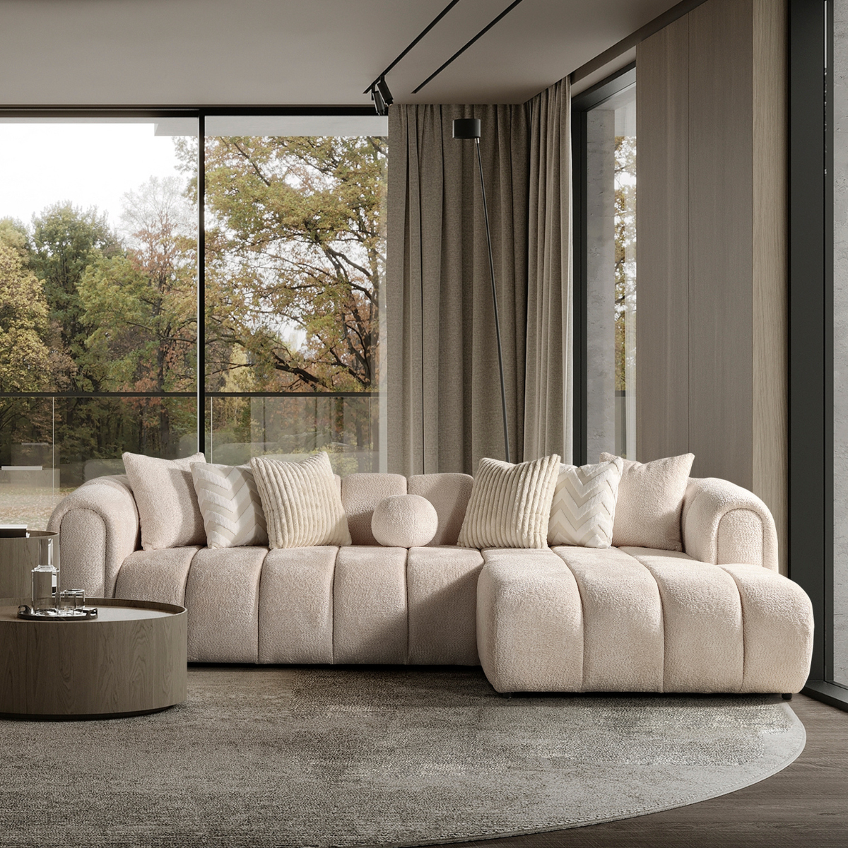 Modern Bouclé Corner Sofa, London