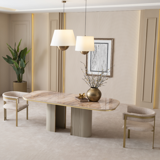 Luxury Dining Table and Chairs Set, Massimo
