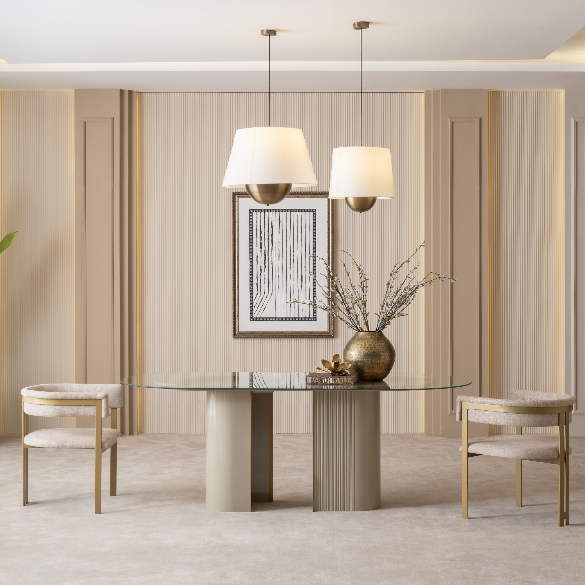 Luxury Dining Table and Chairs Set, Massimo