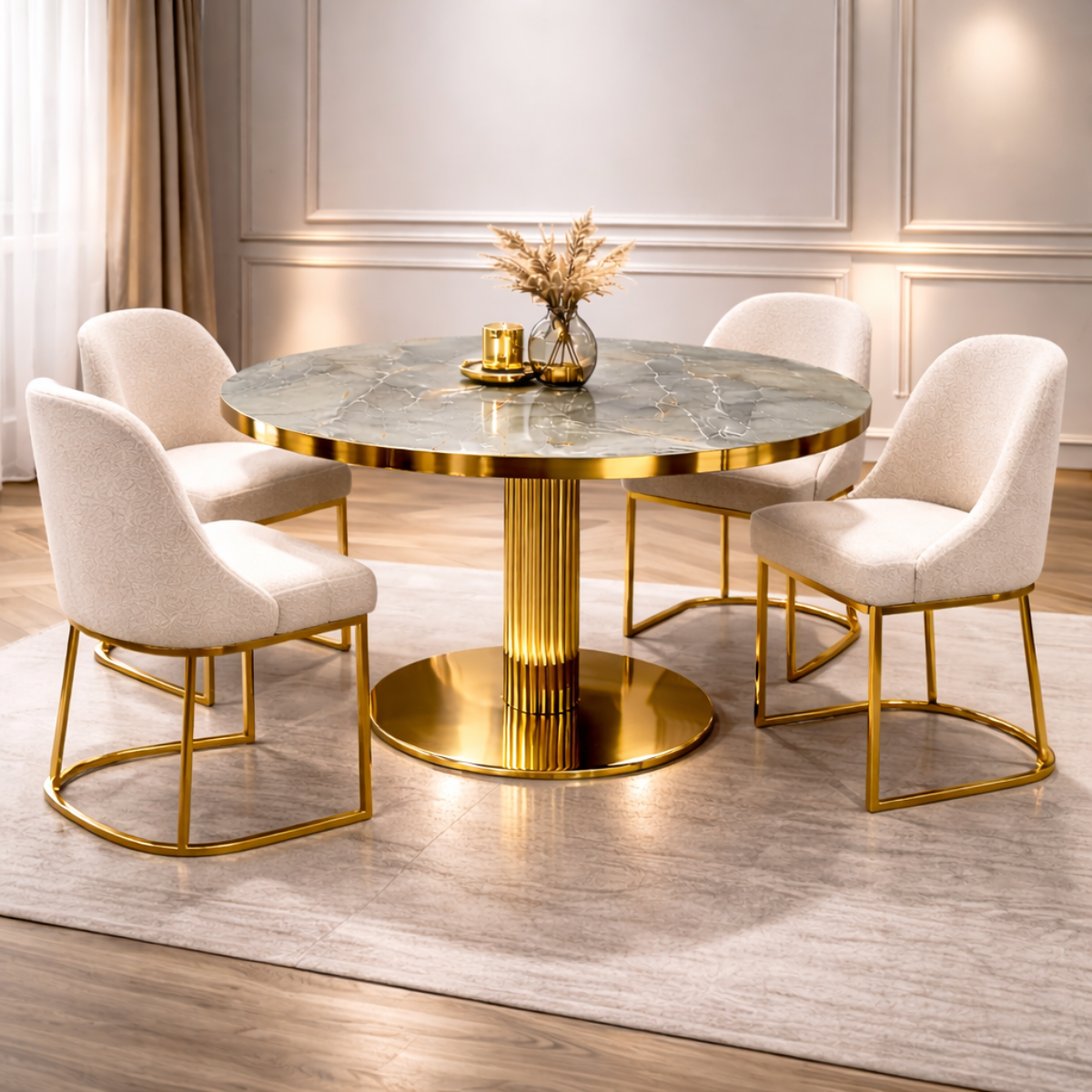 Round Ceramic Top Table, Glamoro