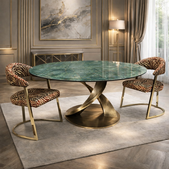Round Ceramic Top Table, Spiral