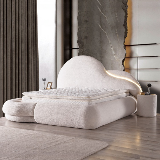 Upholstered Bed with LED Lighting, Atlantic