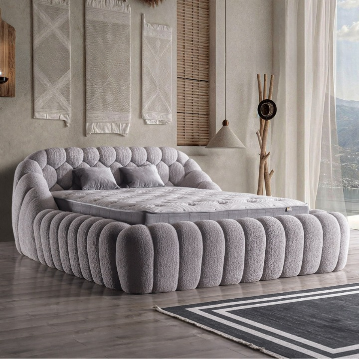 Upholstered Bed with Storage Box, Graz