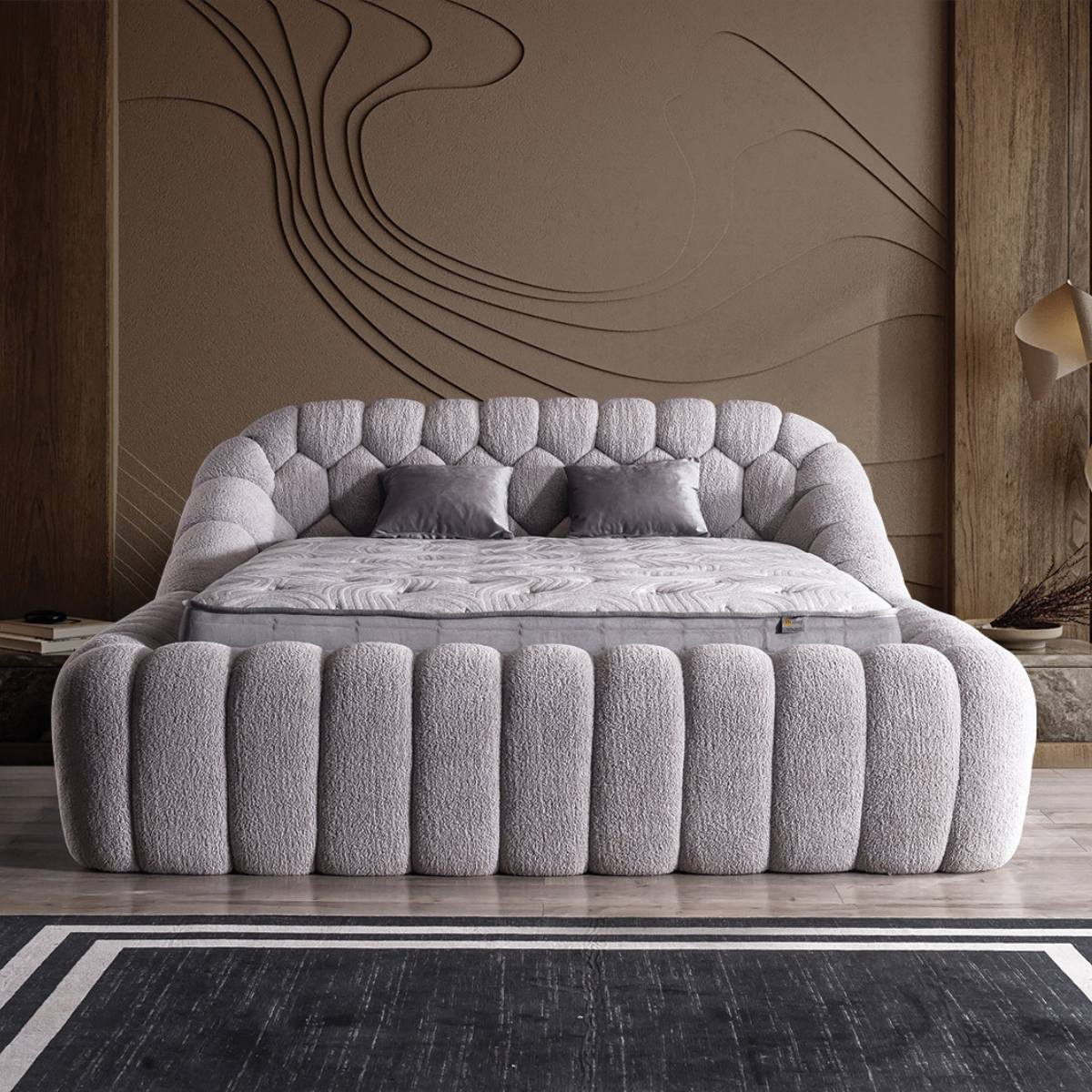 Upholstered Bed with Storage Box, Graz