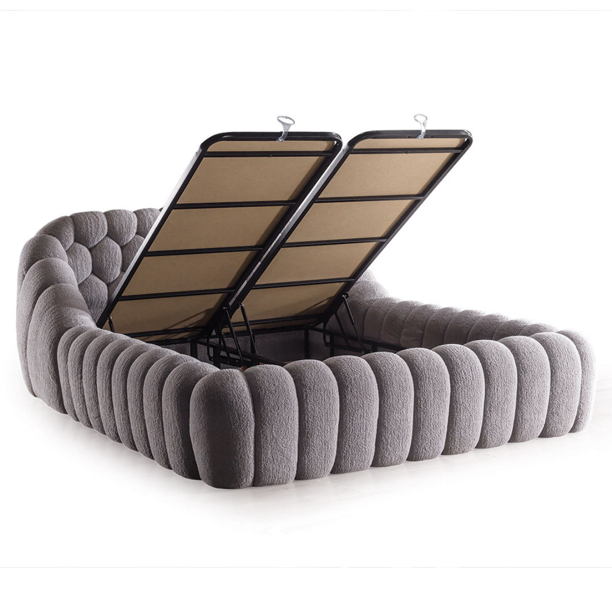 Upholstered Bed with Storage Box, Graz