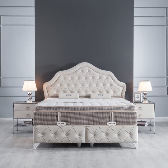 Luxury Upholstered Bed with Storage, Perla
