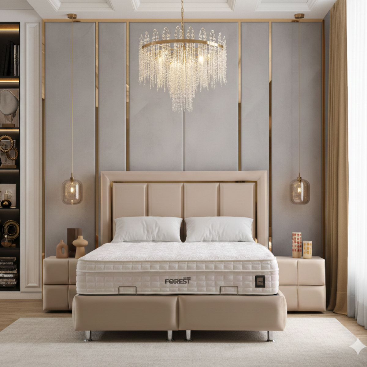 Modern Upholstered Bed, Bergama