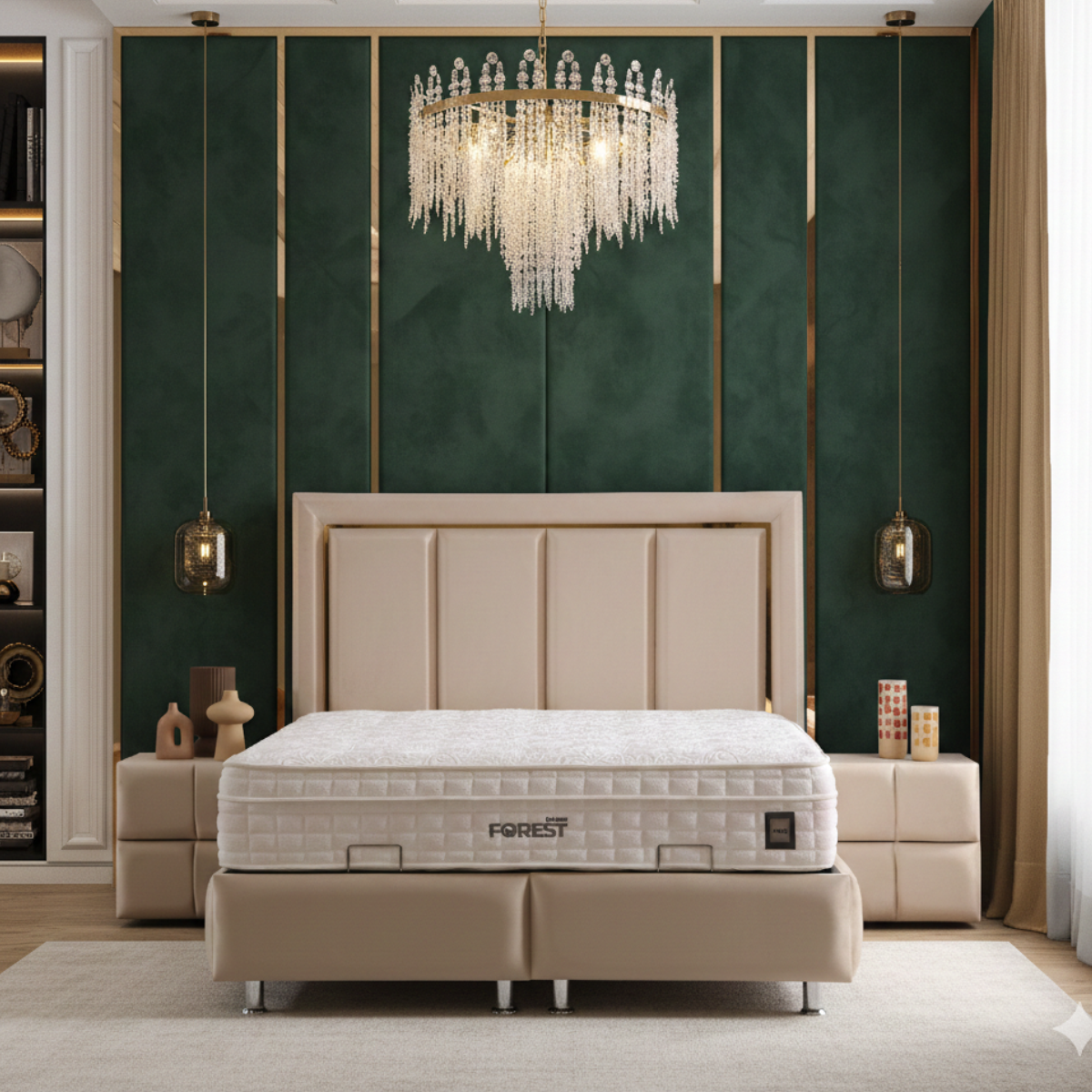 Modern Upholstered Bed, Bergama