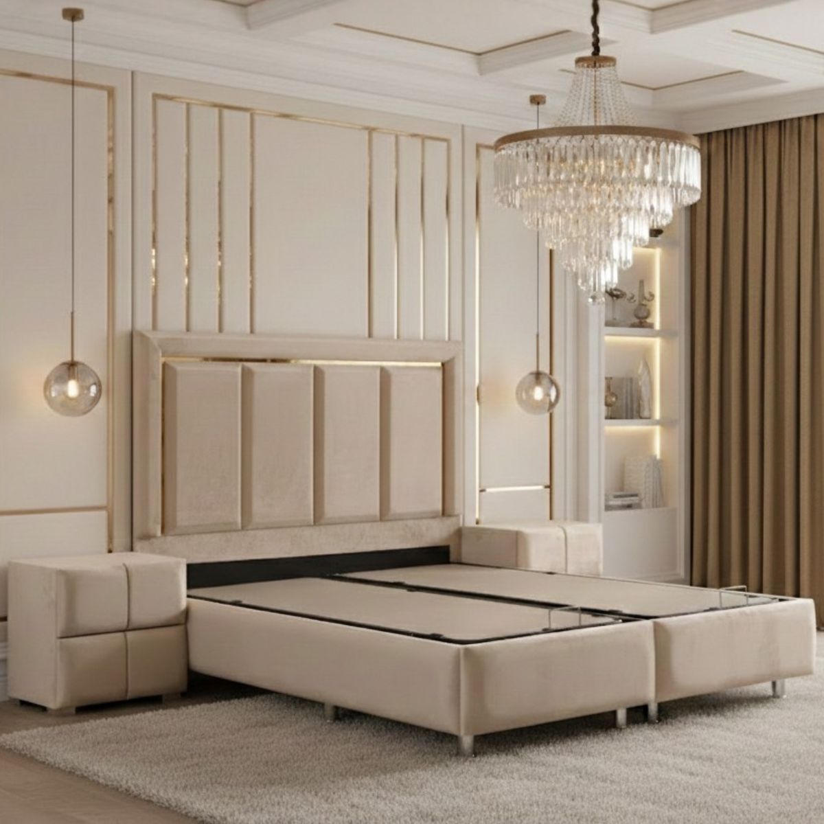 Modern Upholstered Bed, Bergama