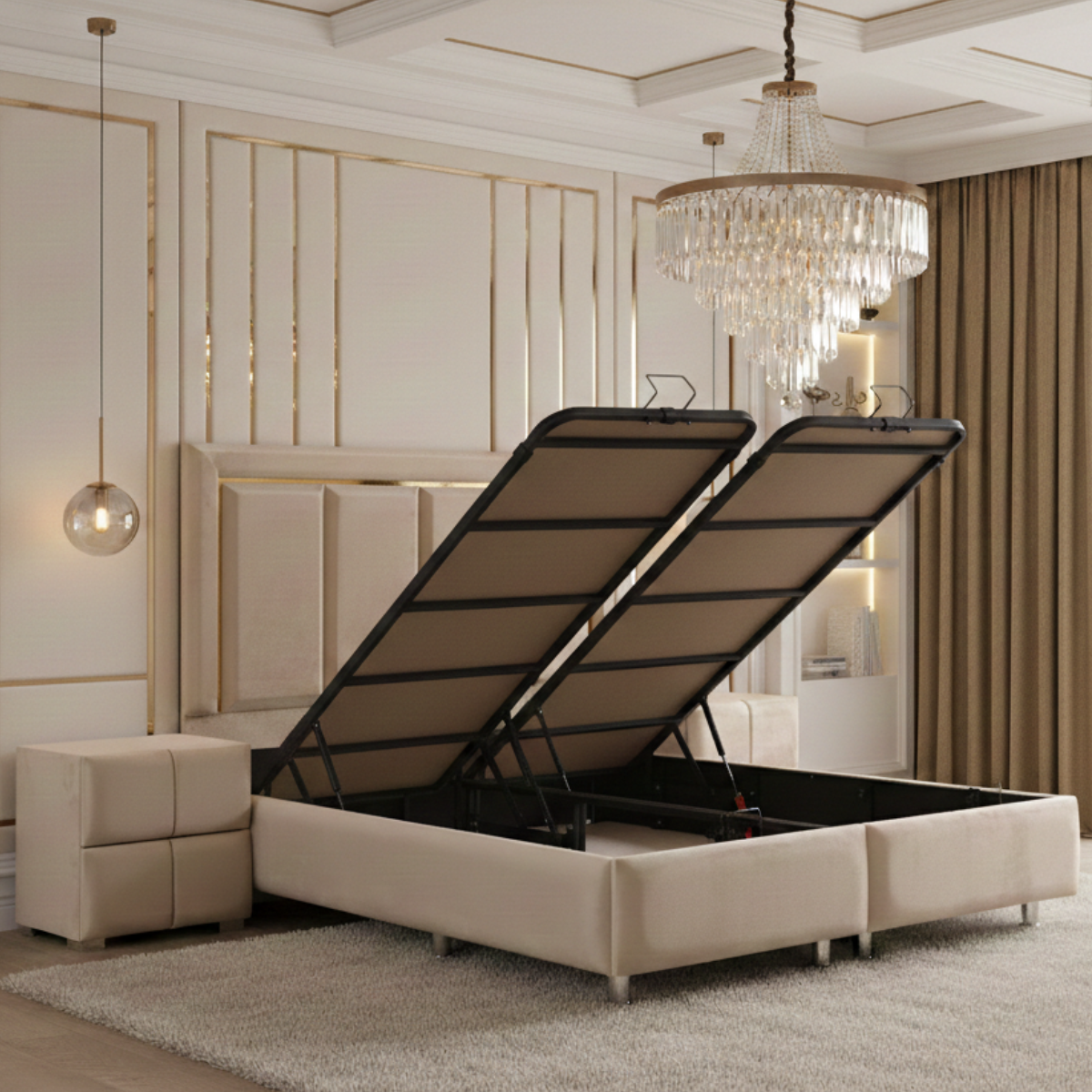 Modern Upholstered Bed, Bergama