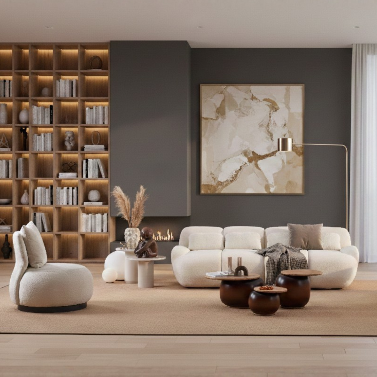 3-Seater Bouclé Sofa Monaco