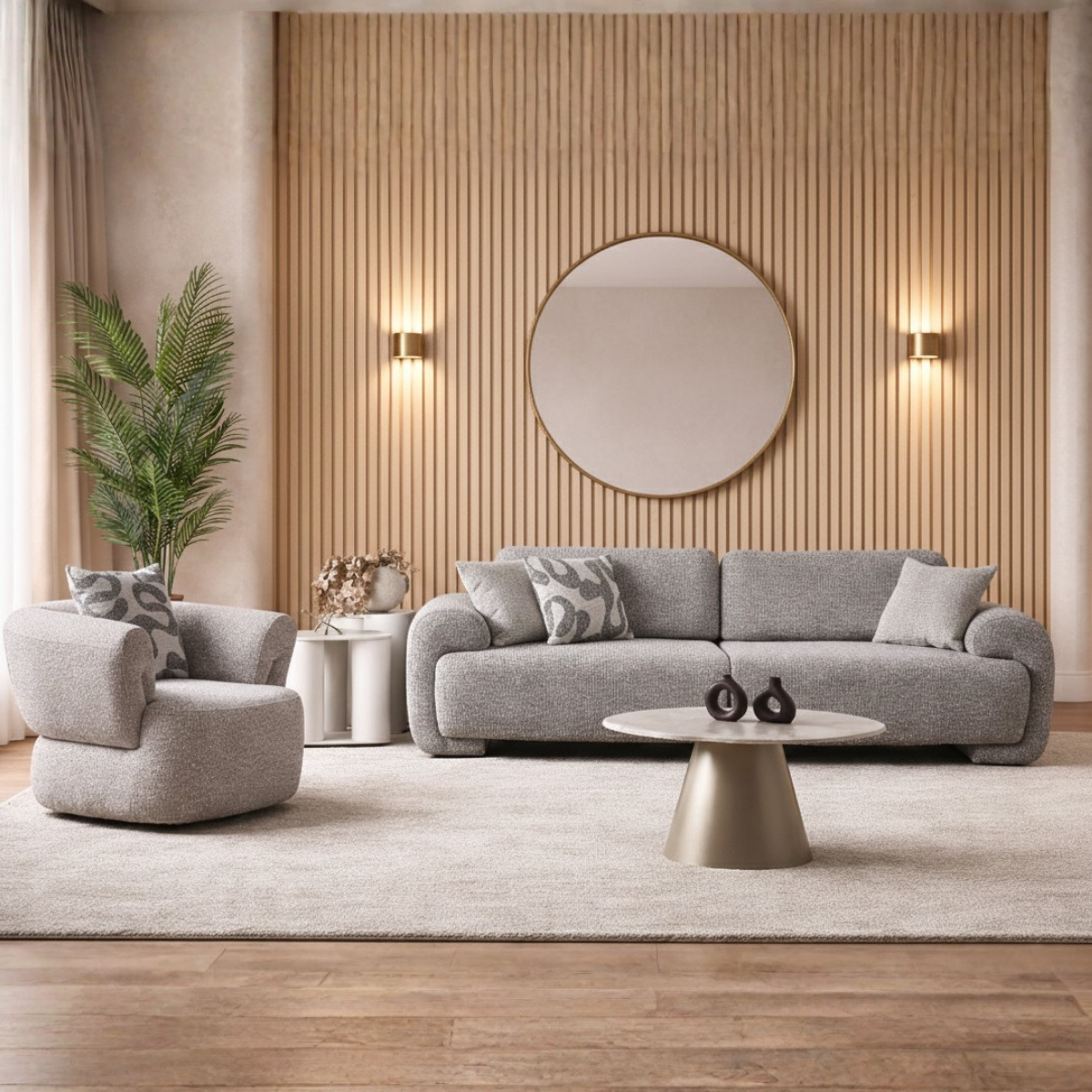 3-Seater Bouclé Sofa, Ottawa