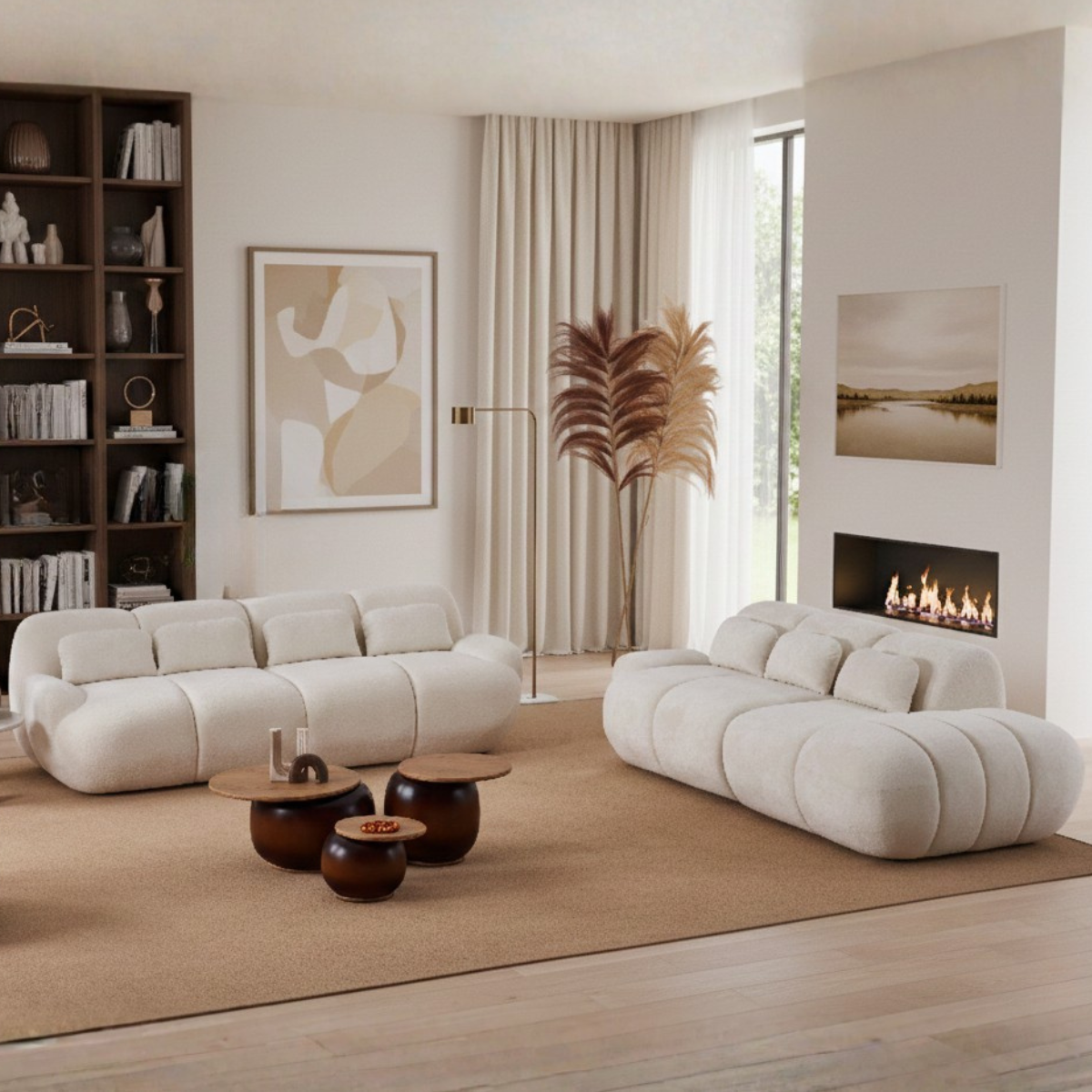 3-Seater Bouclé Sofa Monaco