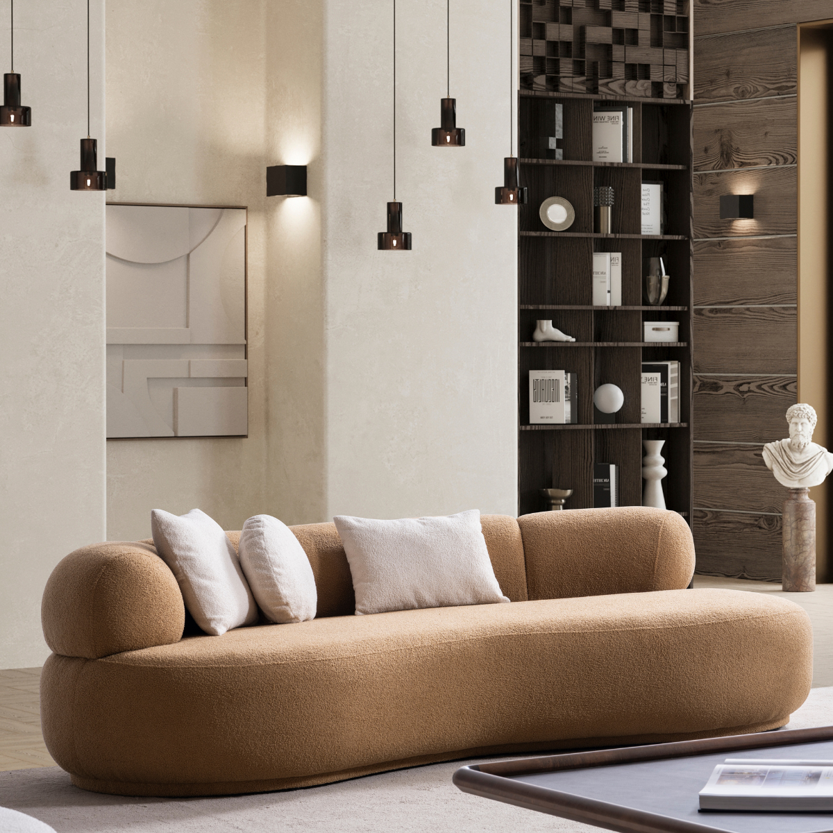 Modern Bouclé Sofa, Camelia