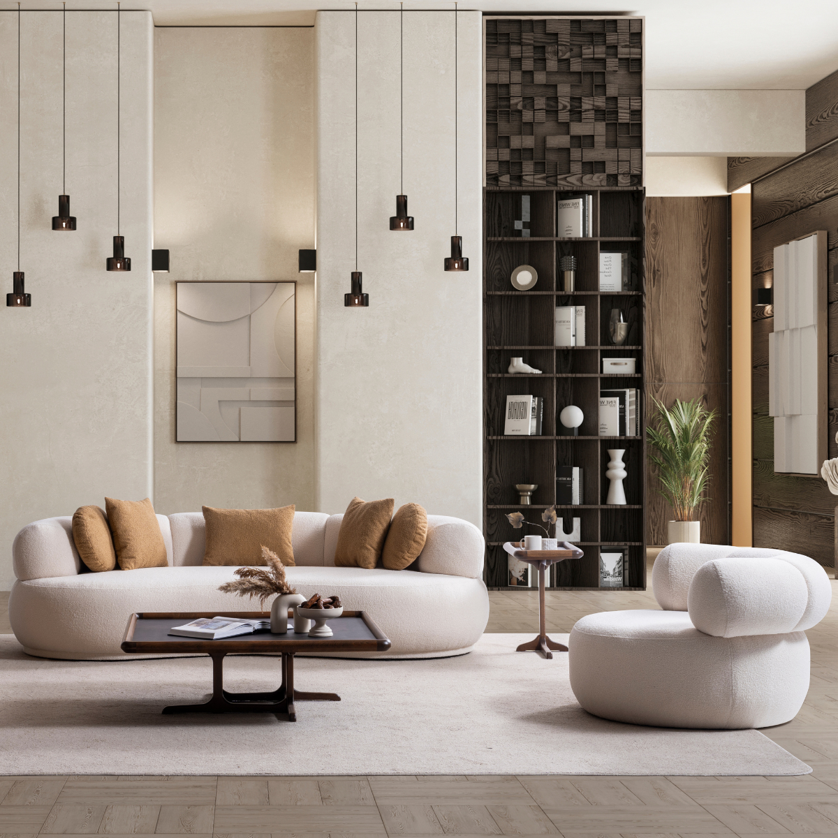 Modern Bouclé Sofa, Camelia
