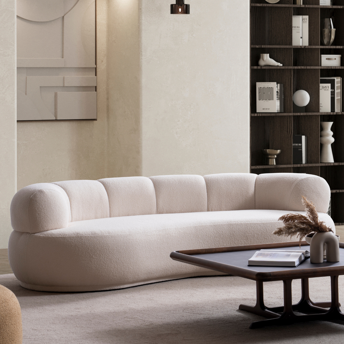 Modern Bouclé Sofa, Camelia