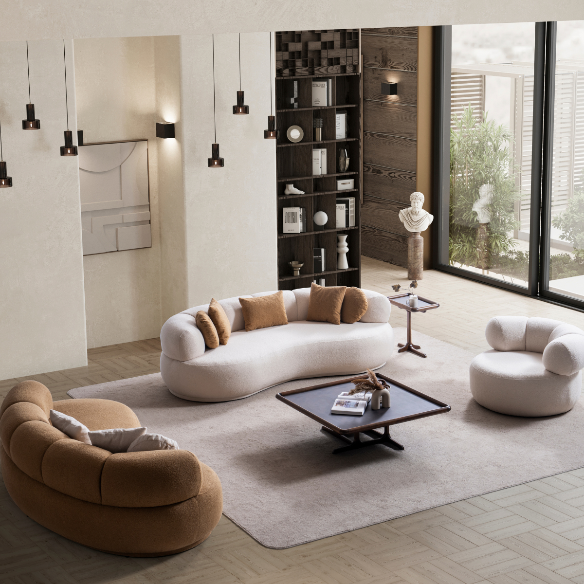 Modern Bouclé Sofa, Camelia