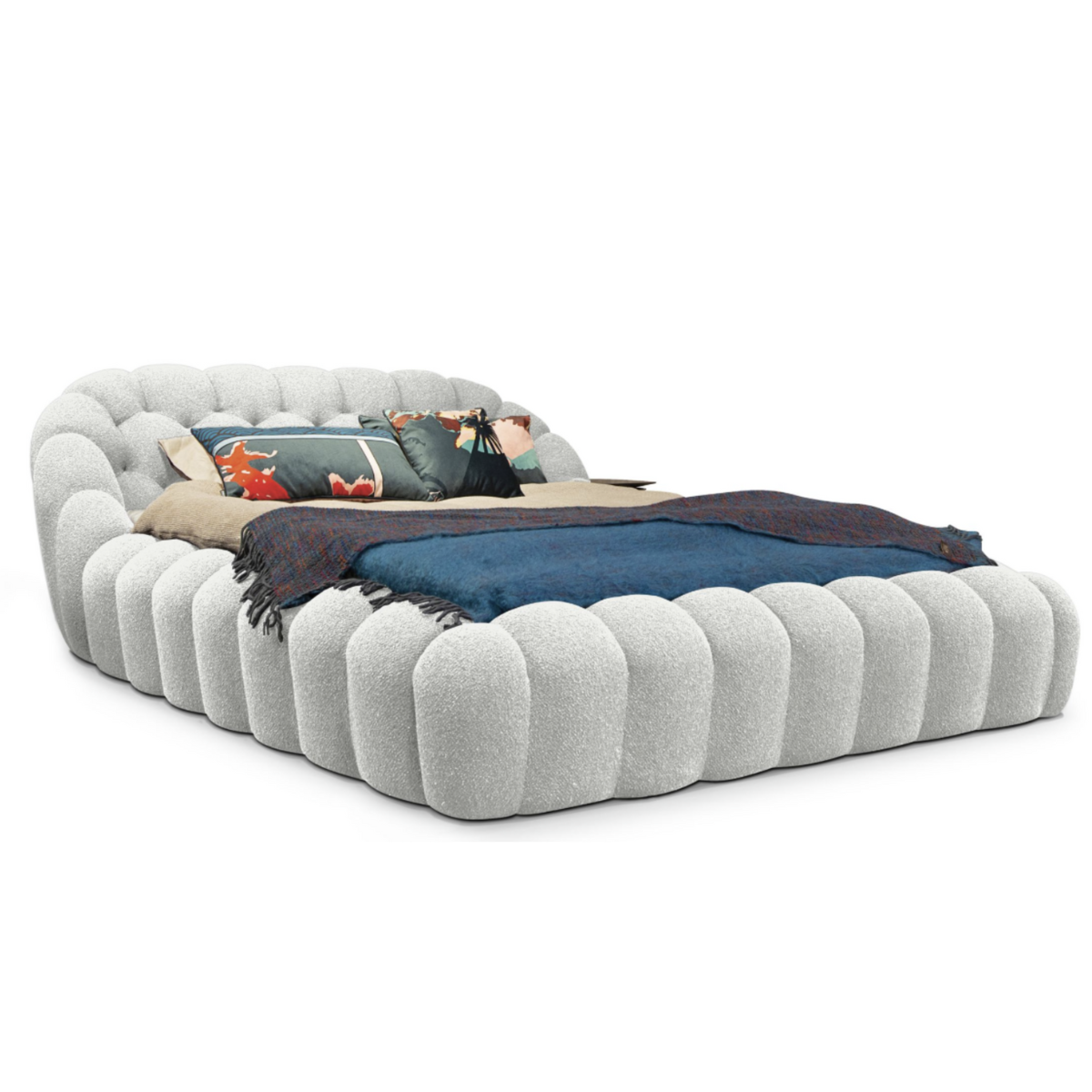 Upholstered Bed with Storage Box, Graz