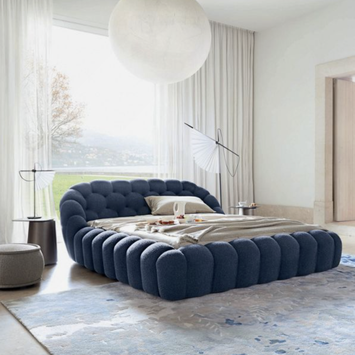 Upholstered Bed with Storage Box, Graz