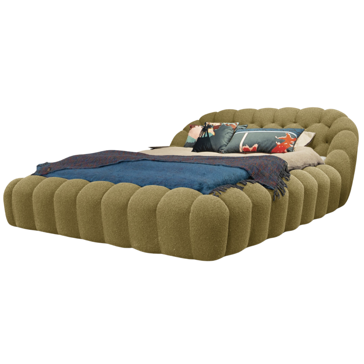 Upholstered Bed with Storage Box, Graz