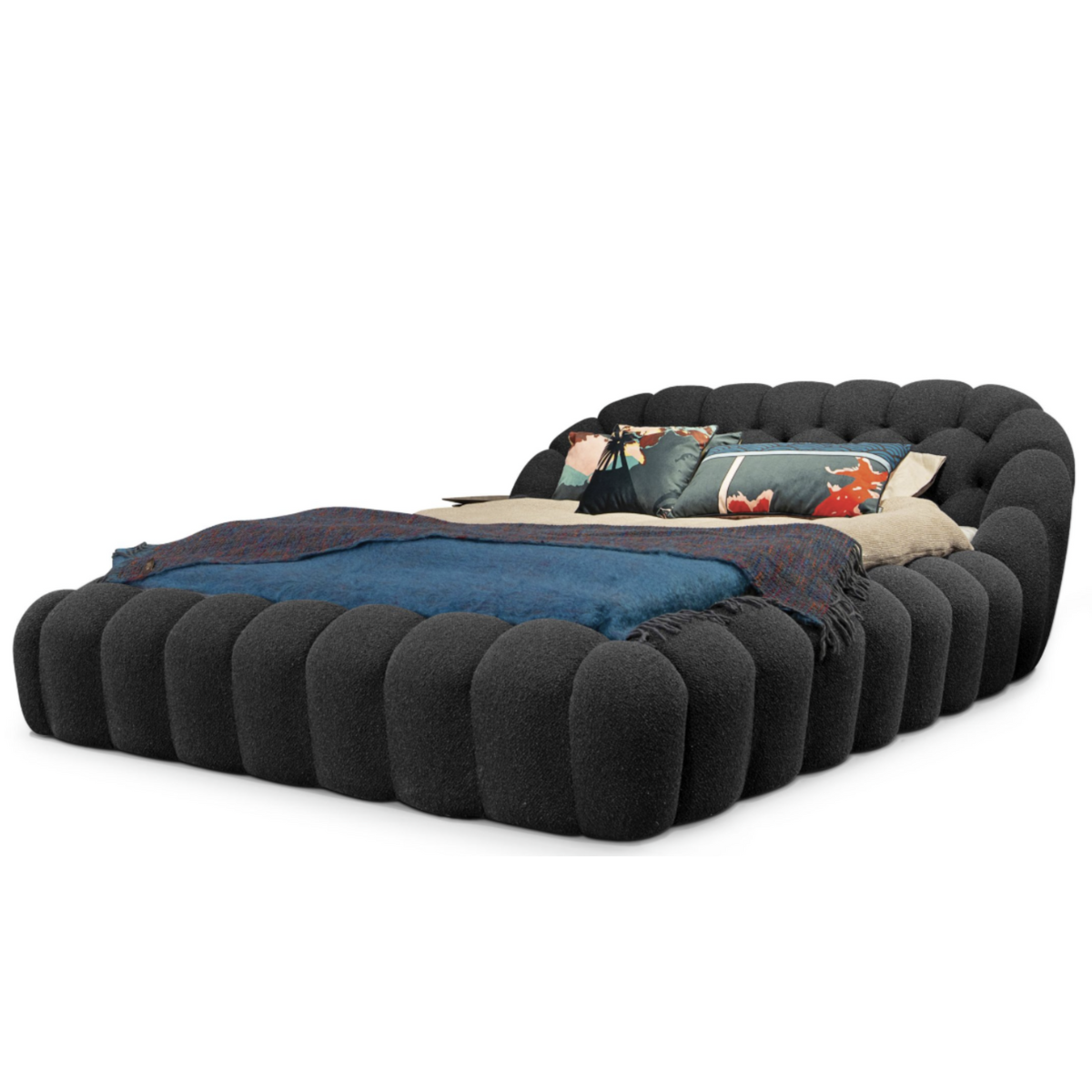 Upholstered Bed with Storage Box, Graz