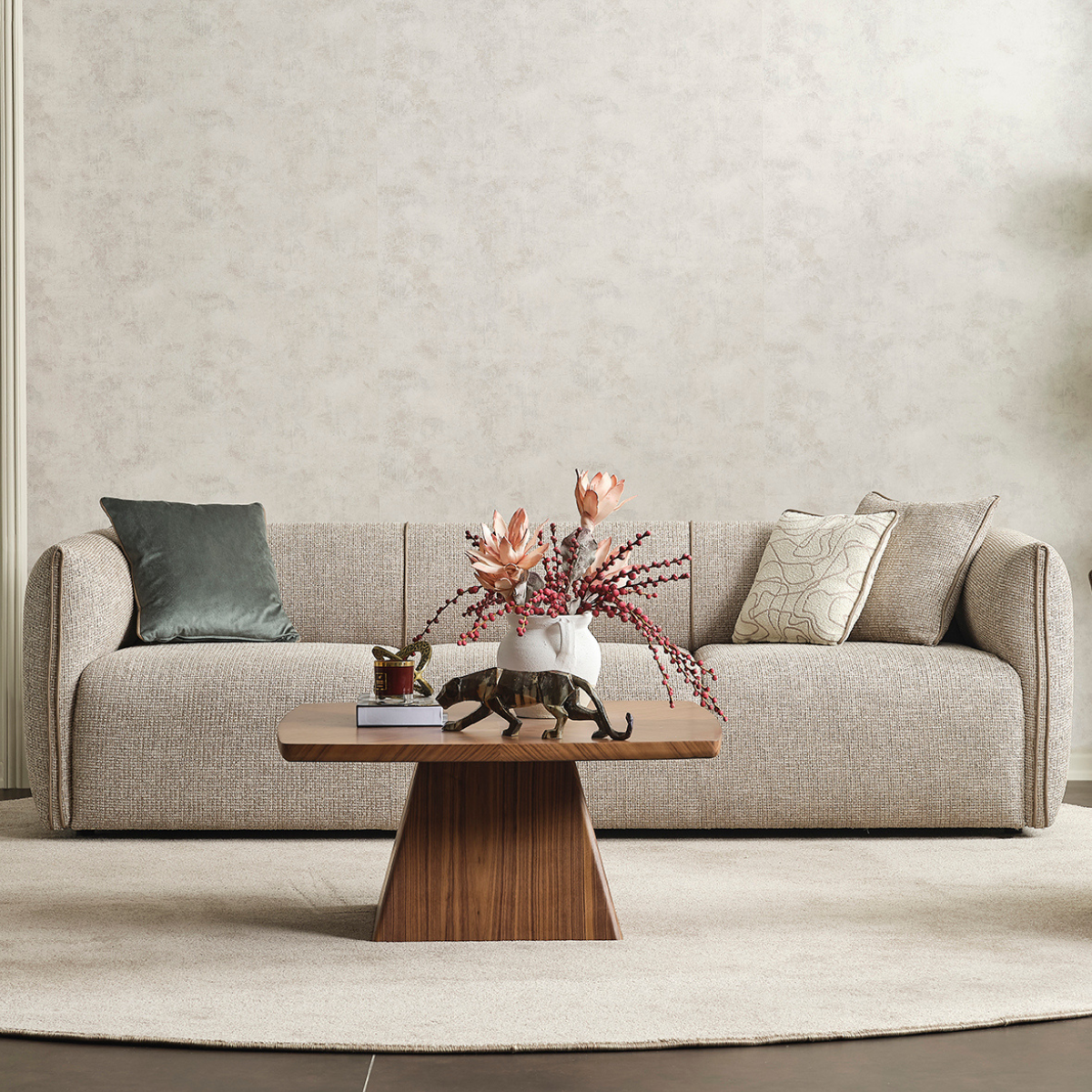 Modern Bouclé Sofa, Mii