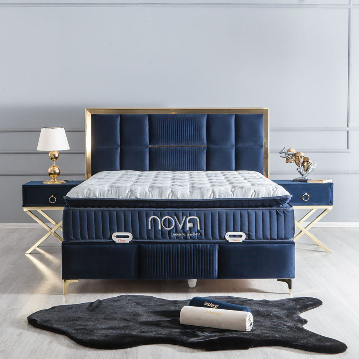 Luxury Upholstered Bed with Storage, Nova